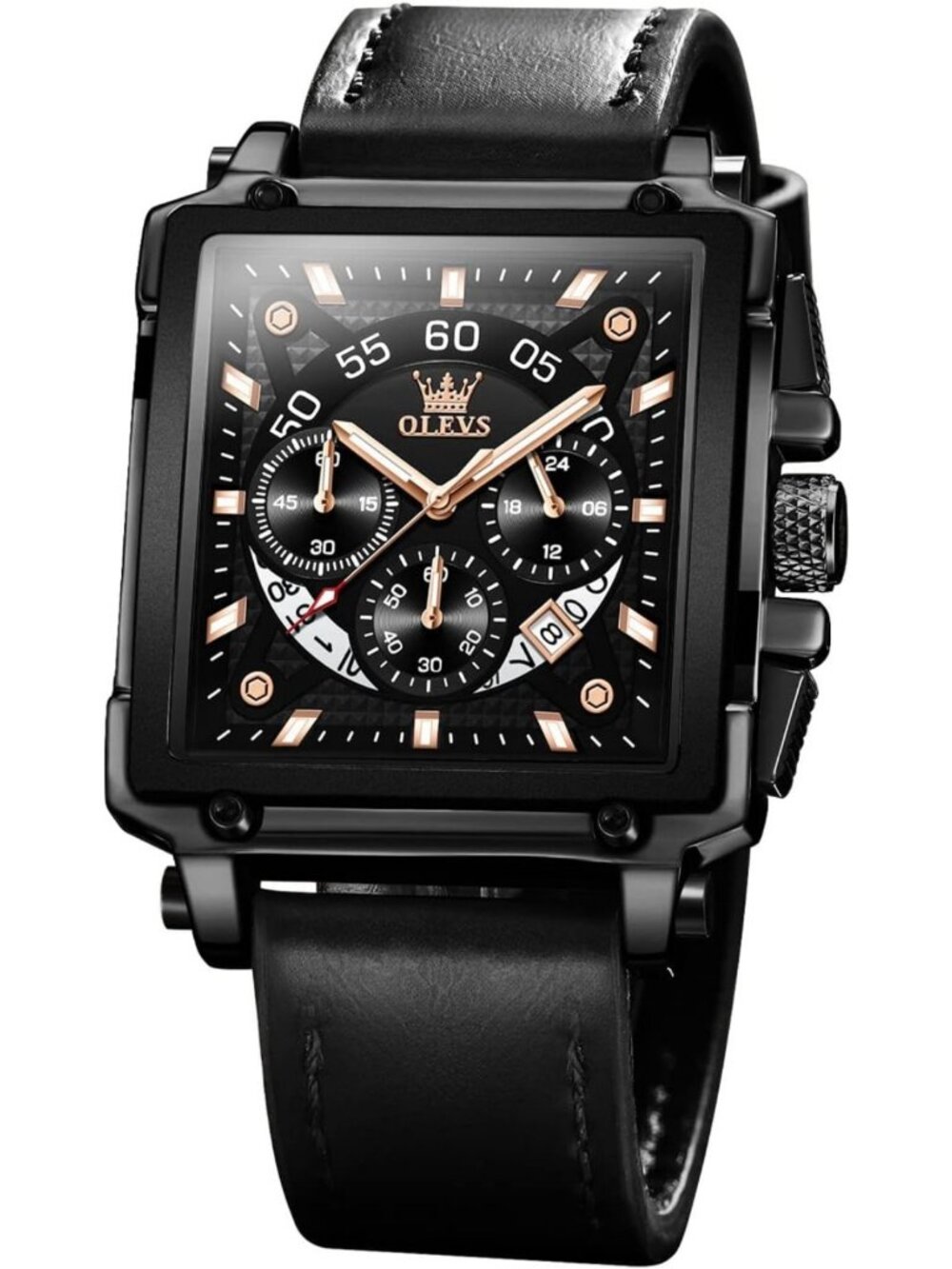 Stylish Men's Casual Big Face Watch with Leather Band - Perfect for Everyday